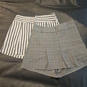2 PAIR Forever 21 Black & White Striped Women’s Shorts